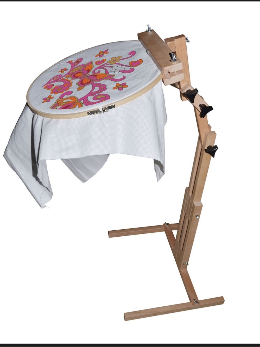 Loops & Threads Adjustable Craft Stand Wood Needlework Sewing Embroidery - Picture 6 of 8